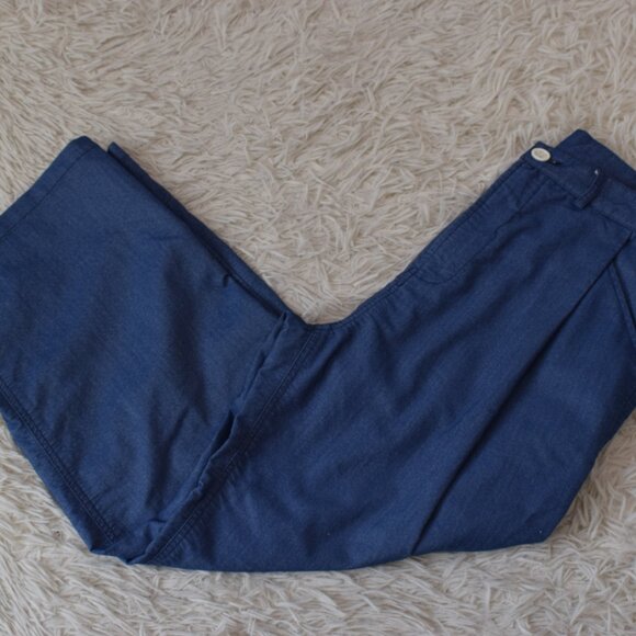 Lightweight‎ Pleated Straight Leg Blue Pants by Plain-Me - Picture 10 of 10